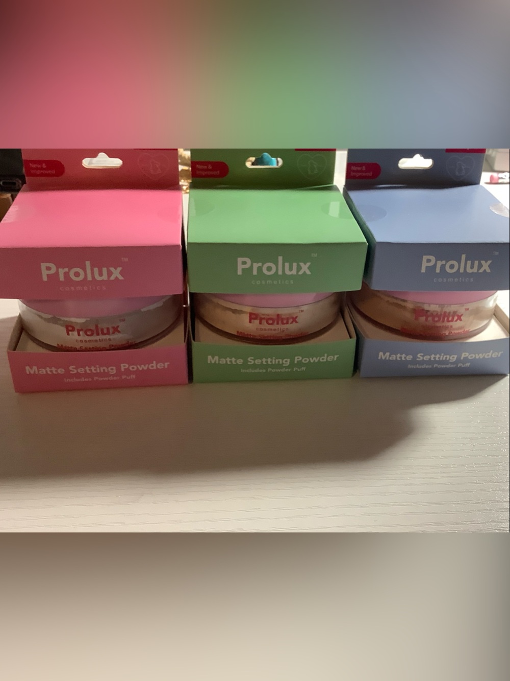 Matte Setting Powder — Pink, Green & Blue  All 3 included